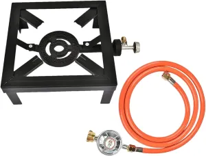 | Boiling Ring Burner Grill Kit, No Assembly Compact Camp Stove Burner Portable Cast Iron Camping bet Stove,Iron Grill for Outdoor Stove 