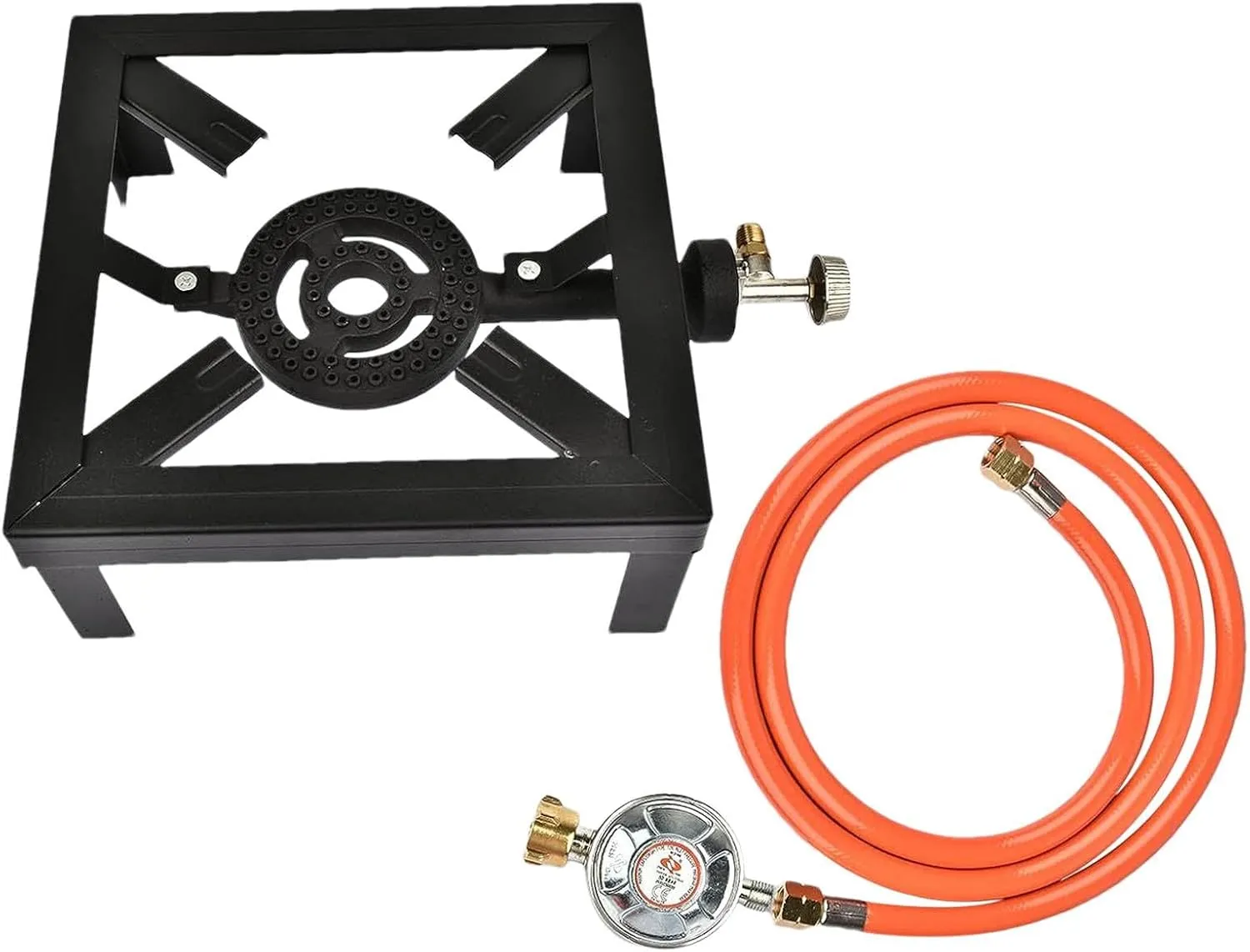 | Boiling Ring Burner Grill Kit, No Assembly Compact Camp Stove Burner Portable Cast Iron Camping bet Stove,Iron Grill for Outdoor Stove 