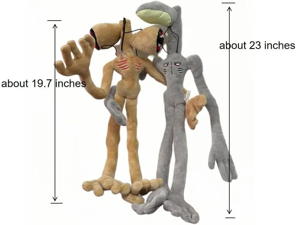 - Christmas Halloween Birthday Party Toy (Brown) 2 PCS Siren Head Plush With Built-in Steel Wire Limbs - Movable Night provocative hawk Light Street Lamp Glow in The Dark 