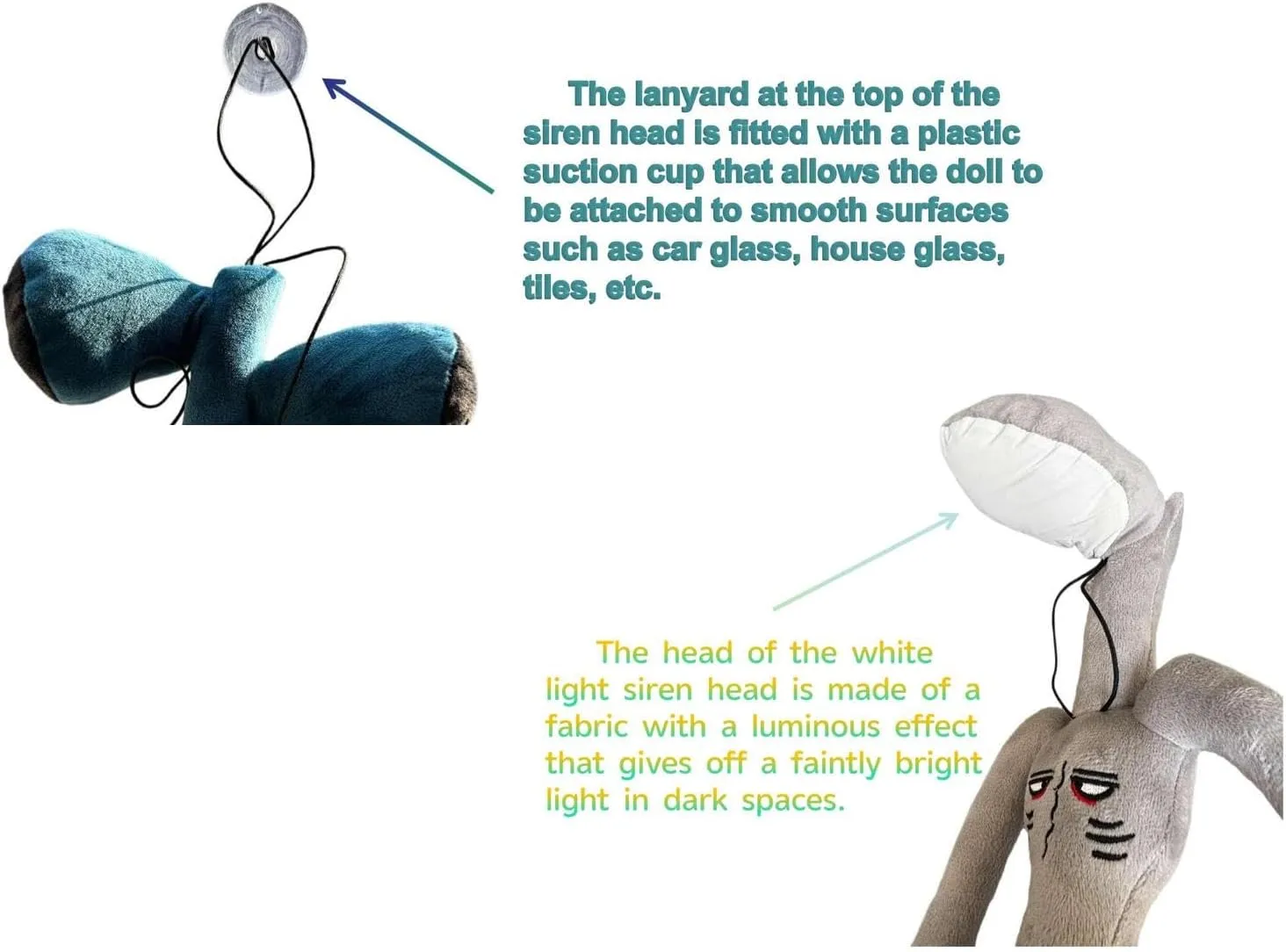 - Christmas Halloween Birthday Party Toy (Brown) 2 PCS Siren Head Plush With Built-in Steel Wire Limbs - Movable Night provocative hawk Light Street Lamp Glow in The Dark 