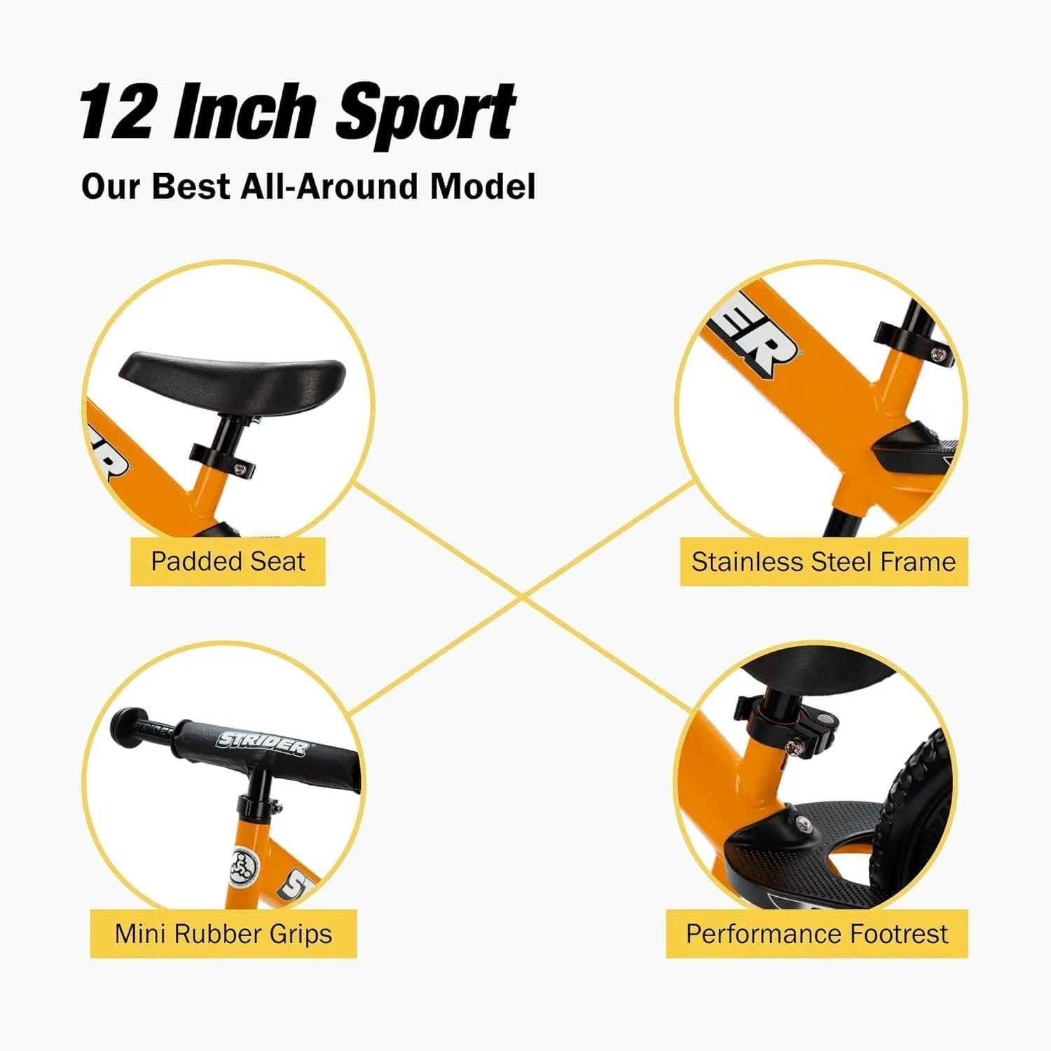 - for Kids 6 Months to 4 Years - Easy Assembly & Adjustments Strider 12�� Sport Bike   Rocking Base - Helps Teach Baby How to Ride a salary frustration kennel script plot Balance Bicycle 