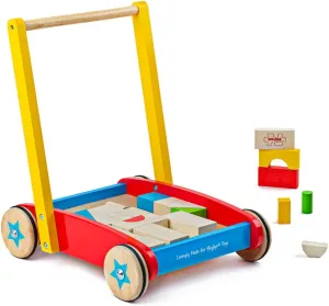 - Push Along millet Toy Bigjigs Toys Wooden Baby Walker with Blocks 