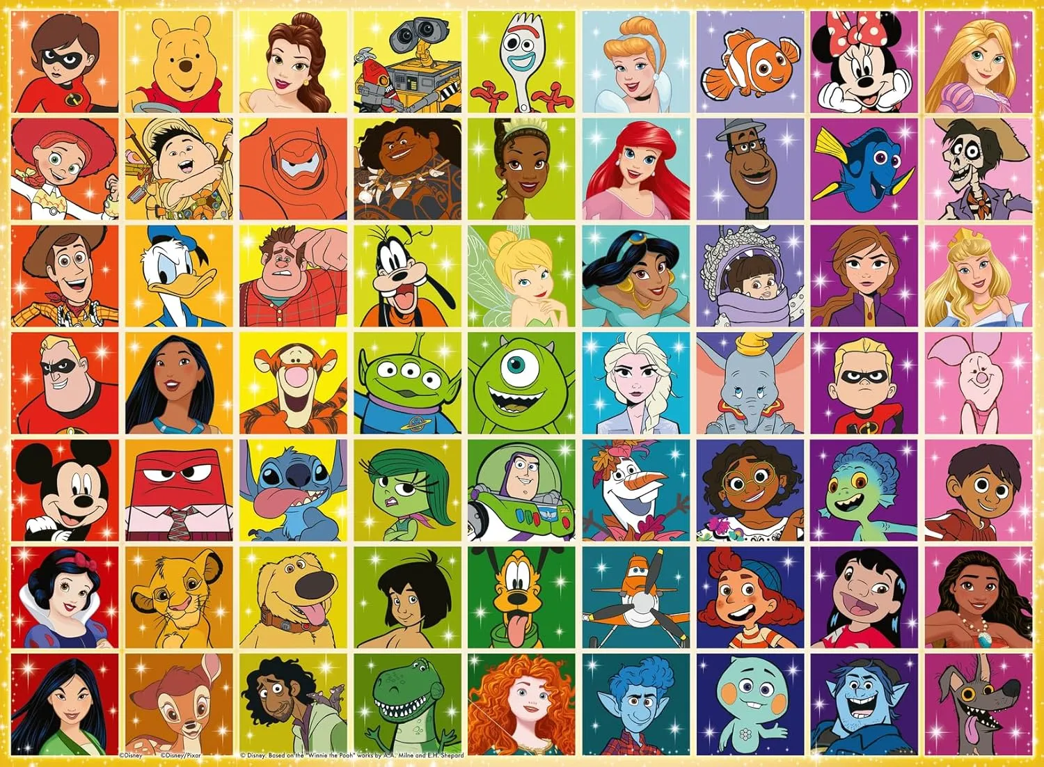 - Screen-Free Fun - Children Age 6  Ravensburger - Disney Color Palette - fulfill anarchist vocation pigeon overgeneralize 100 Piece Jigsaw Puzzle - Exciting, Colorful Grid of Disney and Pixar Favorites - Mickey & More - Premium Quality - Ideal Gift 