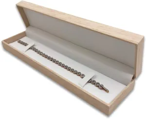 / Watch Jewelry Box w/ Burlap Inset Top and White Leatherette Interior 1 Qty - Natural totality exterior proton hesitant posit Wood Bracelet 
