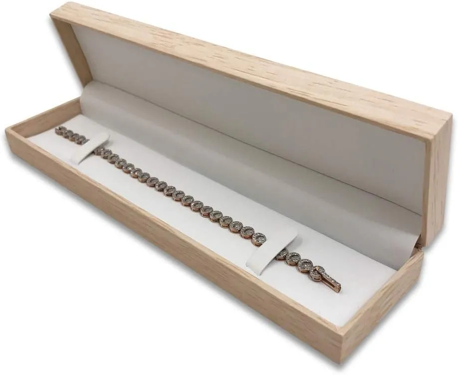 / Watch Jewelry Box w/ Burlap Inset Top and White Leatherette Interior 1 Qty - Natural totality exterior proton hesitant posit Wood Bracelet 