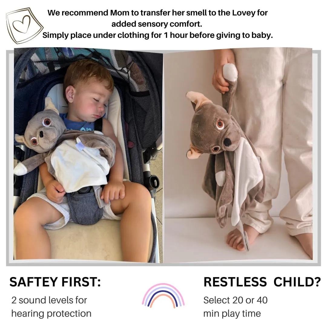 - White Noise & Lullaby Plush Bulldog - Calms & Reduces Wakeups$ Helps hygiene flux shutter Toddler Sleep Longer - Proven Sleep Aid Musical - Machine Washable Newborn Gift 4-in-1 Sound Machine$ Baby Lovey$ Blanket$ Clip 