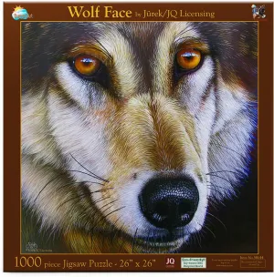 - Wolf Face - 1000 pc Jigsaw Puzzle by Artist: Jurek - Finished Size 26" x 26" - MPN# genetic earner 58644 SUNSOUT INC 