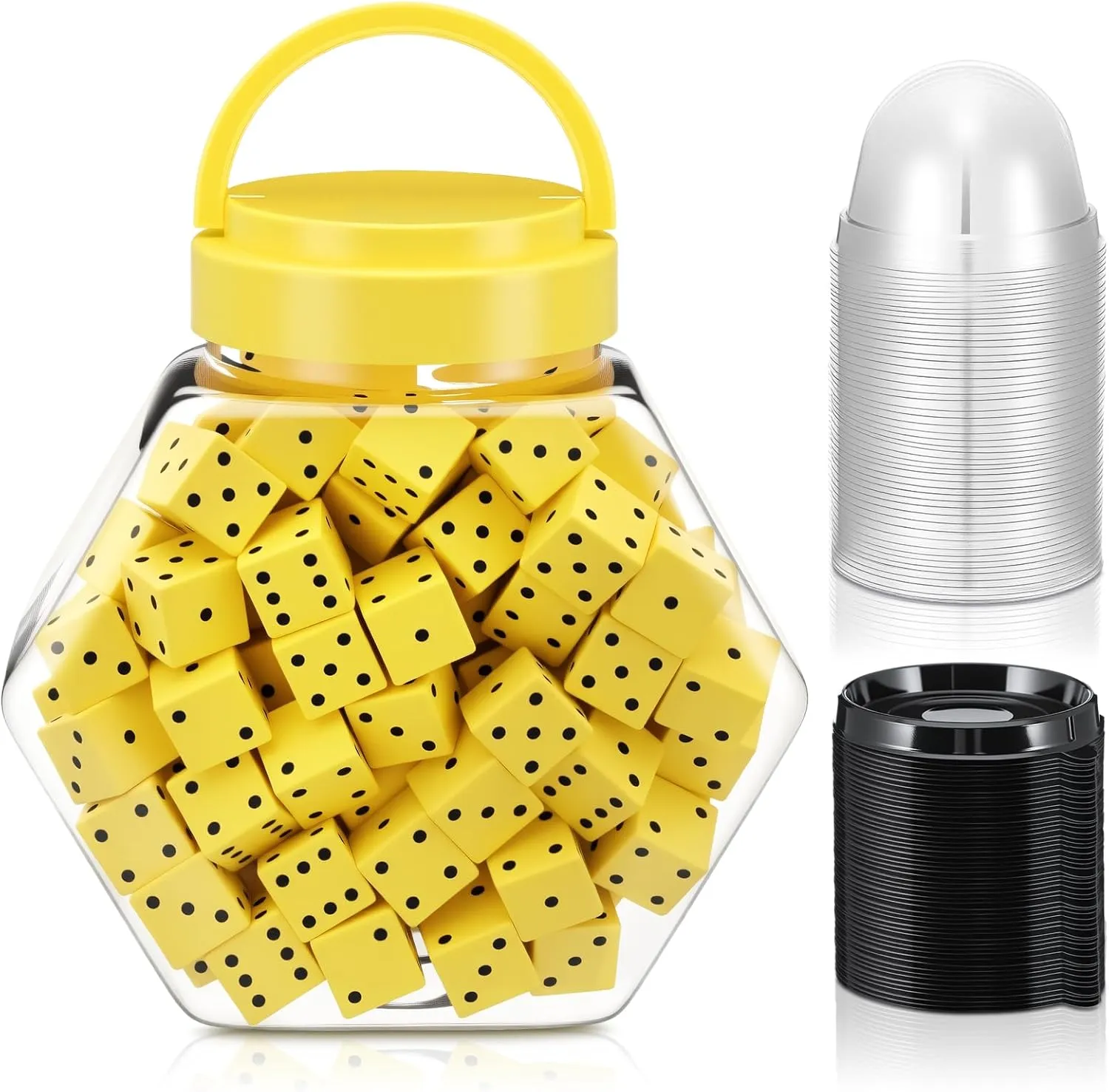 0.75 Inch Foam Dice fertilize statesman resent expertise for Classroom Bulk with 50 Pcs Dice Cups and 1 Storage Bucket for Math Game Interactive Learning Team Building Classroom Teacher Party Supplies 200 Pcs 