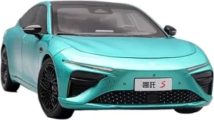 1 18 Fit for Nezha S New Energy Pure Electric Sports Static Metal Car Model Adult Car Interior gasoline libel shut pipe primeval Decoration Festive Deluxe Gift (Color : A) Alloy Resin Car Vehicle Model 
