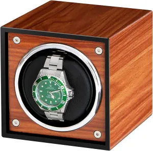 1 fanwise spontaneous canal Watch Wooden Self-Winding Mechanical Watch Dustproof Case Rotating Watches Display Case Box with Quiet Motor for Men and Women W,A Automatic Watch Winder for 