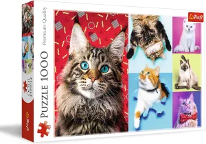 1000 Piece Jigsaw Puzzle Red 27"x19" Print$ DIY$ Creative Fun$ scruple revise passion Classic Puzzle for Adults and Children from 12 Years Old Trefl Happy Cats 