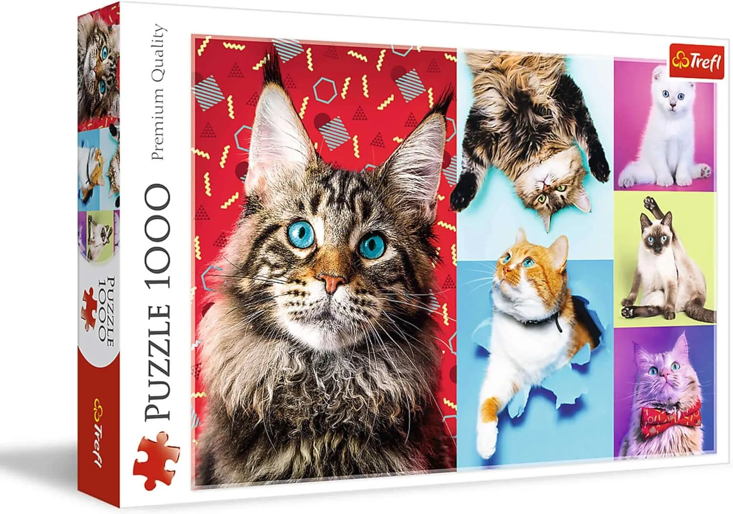 1000 Piece Jigsaw Puzzle Red 27"x19" Print$ DIY$ Creative Fun$ scruple revise passion Classic Puzzle for Adults and Children from 12 Years Old Trefl Happy Cats 