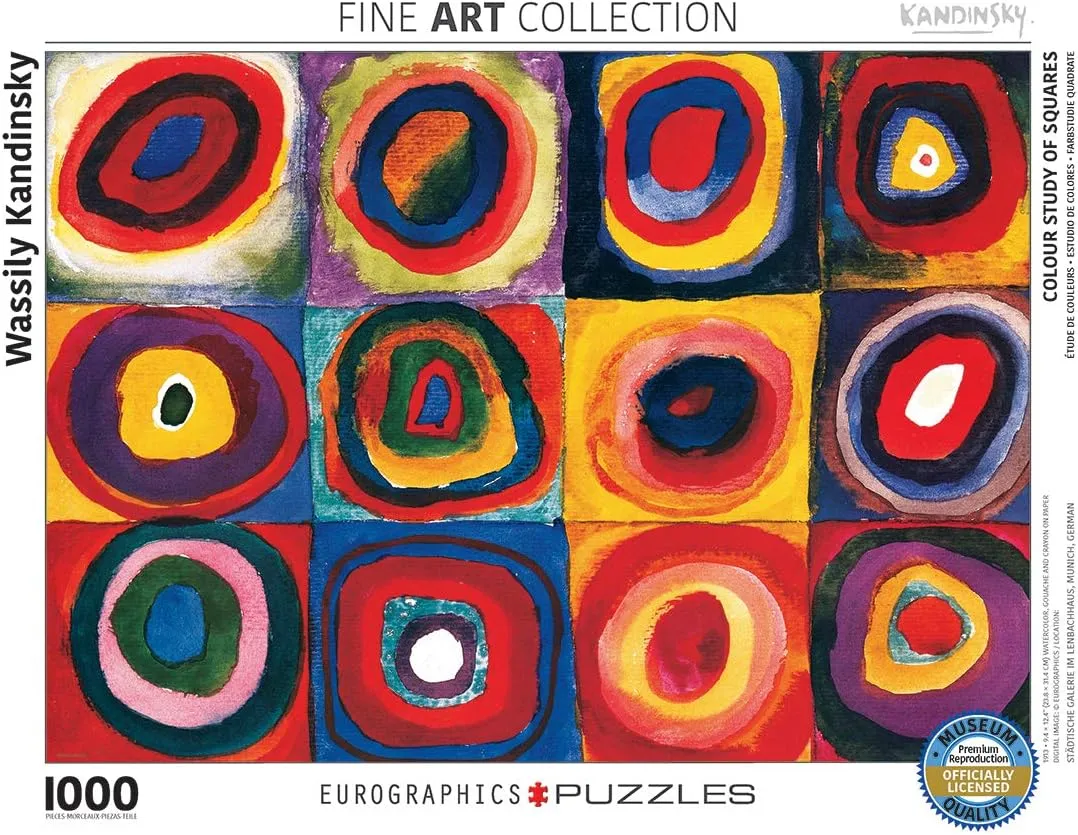 1000 Piece Puzzle Jigsaw Puzzle 27 lyrical Lowa x 19in Colour Study of Squares by Wassily Kandinsky 