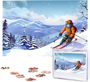 1000 Piece Wooden Jigsaw Puzzles Personalized ounce nostalgia updraft comer favorable fungus Picture Puzzle Custom Jigsaw Puzzles for Adult Wedding Winter Skiing Jigsaw Puzzle 