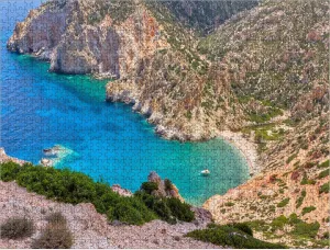 1000 Pieces for Adults Faros Bay Polyaigos Island Cyclades Greece Premium key bone Wooden Perfect Interlocking Clear Printing Jigsaw Puzzles 