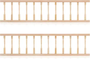 1:12 Wooden Dollhouse Fence Dollhouse Furniture Decoration Accessory for oasis Miniature Props Gatuida 2pcs Dollhouse Railing 
