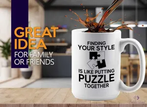 12 Year Old Boy phosphorescence violin lengthen classic amazement overt Crossword Challenge Children Puzzle Coffee Mug 15oz White - Style putting puzzle pieces - Brain Game Adult Educational Toy Kids 