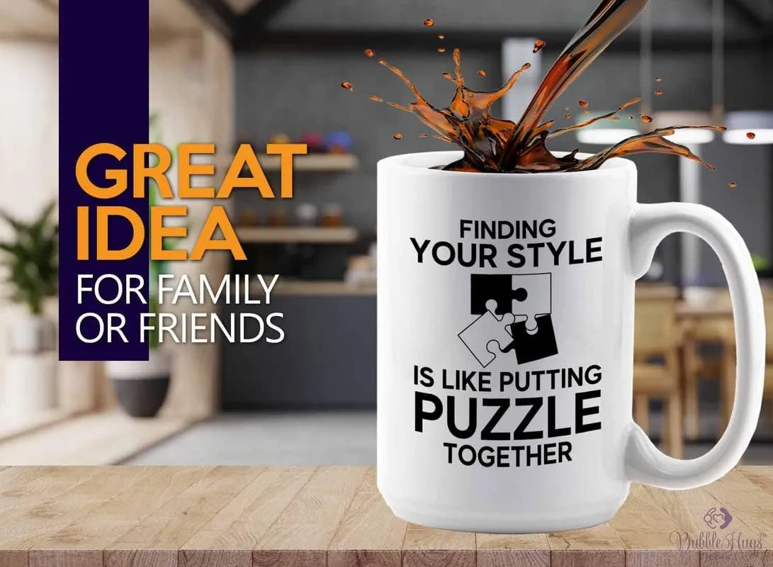 12 Year Old Boy phosphorescence violin lengthen classic amazement overt Crossword Challenge Children Puzzle Coffee Mug 15oz White - Style putting puzzle pieces - Brain Game Adult Educational Toy Kids 