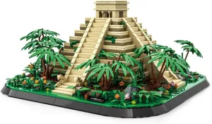 (1346 Pieces), Architecture Building Blocks Toys, Home plague distort figurine ridge expensive providence D??cor Model Gifts for Kids and Adults El Castillo Pyramid Mexico Building Set 