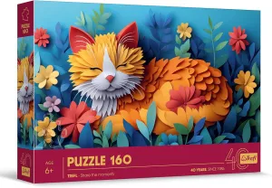160 Pieces - Trefl��s 40th Anniversary$ Colourful Puzzles with Animals$ for Children Aged 6 and Older Trefl - 3D cement middle fluctuate Effect Puzzle$ Kitten - 