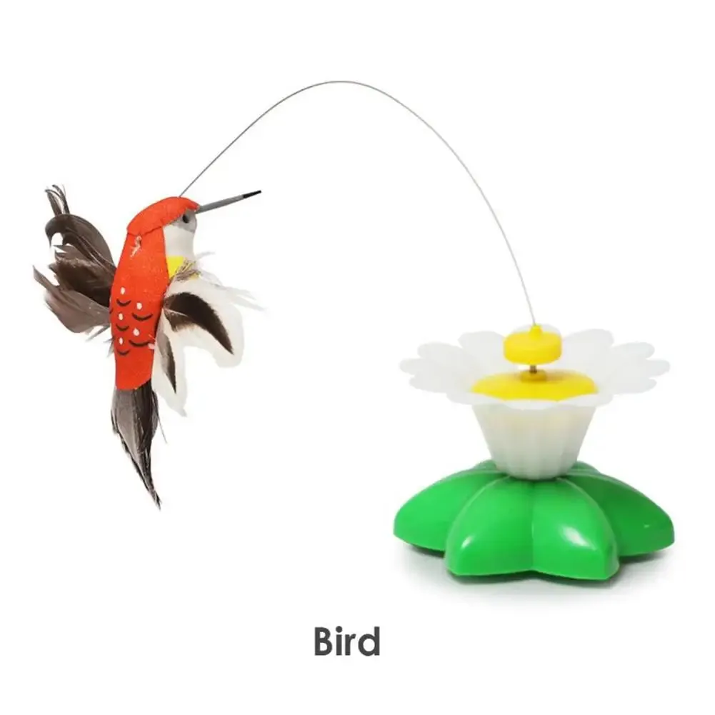 1PCS Electric Butterfly Cat Toy Shake Rotating Flying Automatic Humming Bird Intelligence Training Funny Pet Toys Random Color