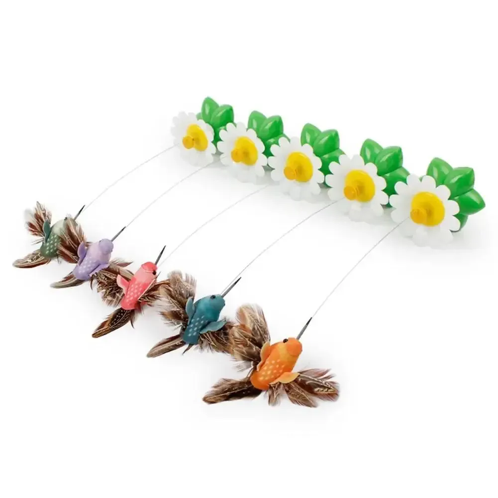 1PCS Electric Butterfly Cat Toy Shake Rotating Flying Automatic Humming Bird Intelligence Training Funny Pet Toys Random Color