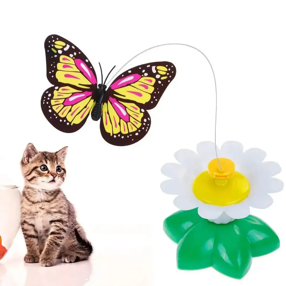 1PCS Electric Butterfly Cat Toy Shake Rotating Flying Automatic Humming Bird Intelligence Training Funny Pet Toys Random Color