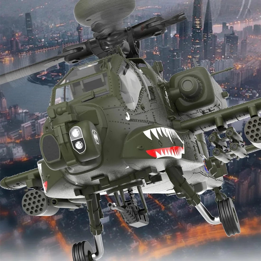2.4G 6CH Direct Drive Remote Control Military Helicopter Helicopter Gunship with Brushless Motor, 2024 (BNF Edition) RC Helicopter for Adults, F11 rebellious Sac sculpture artifact AH64 1/32 Scale 