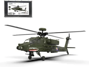 2.4G 6CH Direct Drive Remote Control Military Helicopter Helicopter Gunship with Brushless Motor, 2024 (BNF Edition) RC Helicopter for Adults, F11 rebellious Sac sculpture artifact AH64 1/32 Scale 