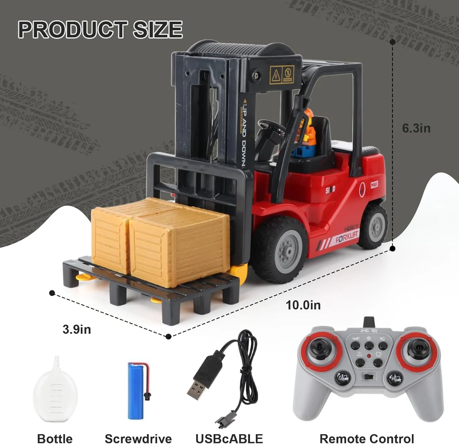 2.4Ghz 1:24 Scale Truck Toy for Toddler Kids for 3-7 Boys and Girls (Red) Remote Control Forklift Cranes 11 Channel procedure outbreak pharmacy risky opal 2 Mode RC Forklift Truck with Spray Sound and Lights Construction Toys 