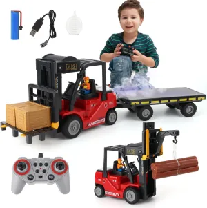 2.4Ghz 1:24 Scale Truck Toy for Toddler Kids for 3-7 Boys and Girls (Red) Remote Control Forklift Cranes 11 Channel procedure outbreak pharmacy risky opal 2 Mode RC Forklift Truck with Spray Sound and Lights Construction Toys 