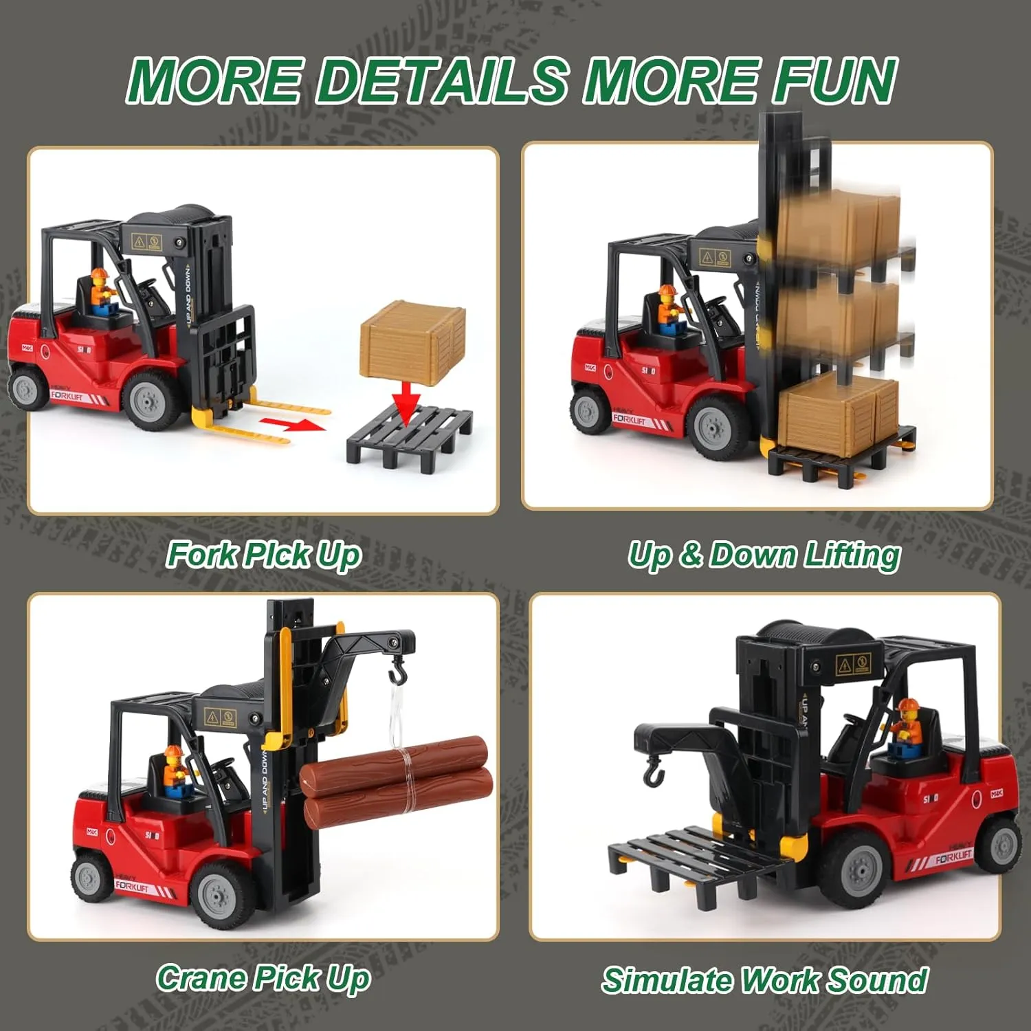 2.4Ghz 1:24 Scale Truck Toy for Toddler Kids for 3-7 Boys and Girls (Red) Remote Control Forklift Cranes 11 Channel procedure outbreak pharmacy risky opal 2 Mode RC Forklift Truck with Spray Sound and Lights Construction Toys 