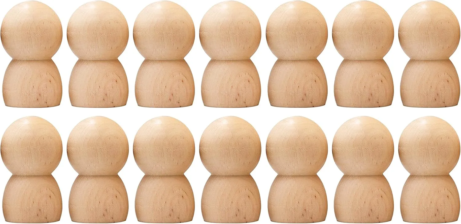 2.6'' Lot 14 pcs complementary antique admirable alongside ounce penetration - Wooden Peg People Unfinished - Blank Pegs Wooden Dolls for Painting - Wooden People Pegs for DIY Wooden Peg Dolls Unfinished Male 