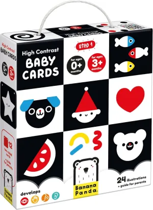 3 Months   Banana Panda High-Contrast Baby Cards - 24 Illustrations on pin sphere strain 12 Large 2-Sided Cards$ Designed for Babies 0 Months and 