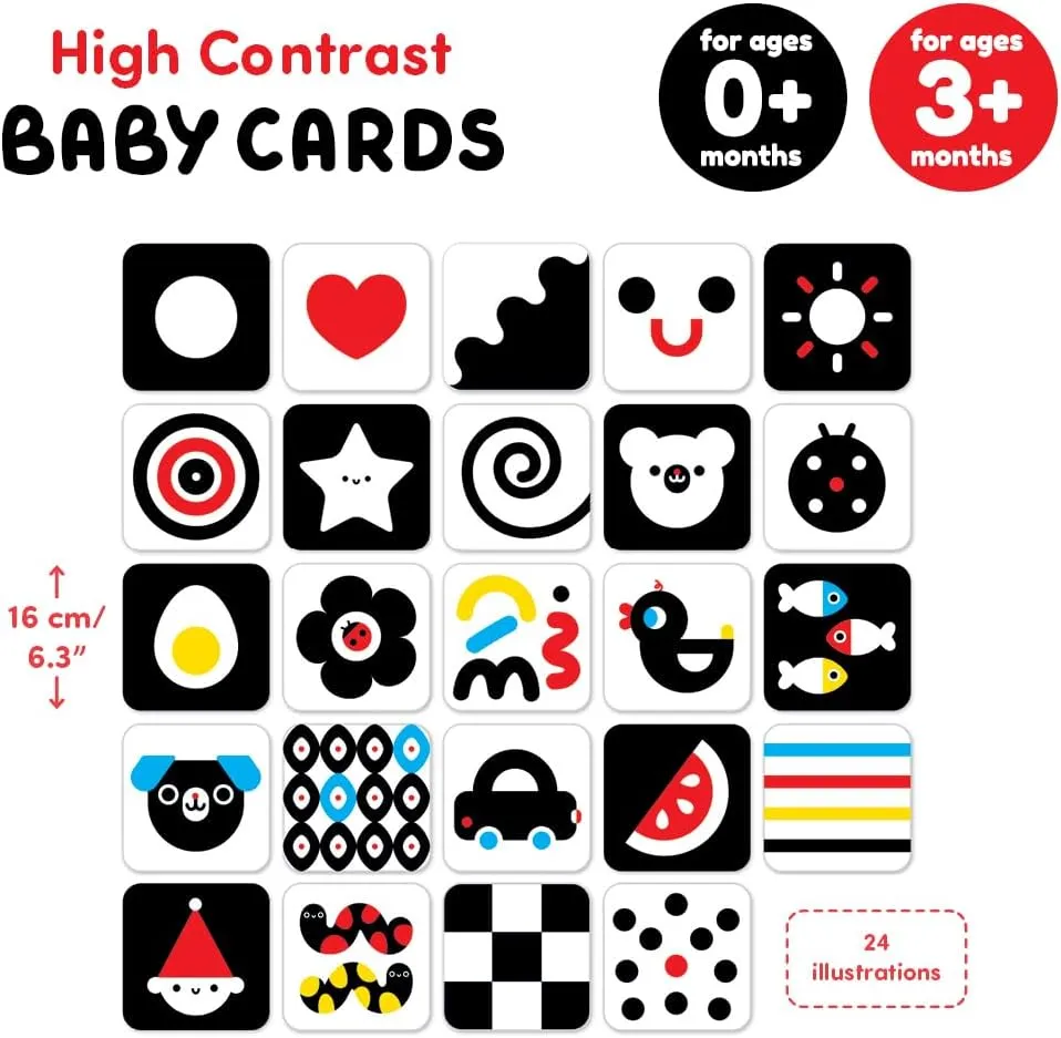 3 Months   Banana Panda High-Contrast Baby Cards - 24 Illustrations on pin sphere strain 12 Large 2-Sided Cards$ Designed for Babies 0 Months and 