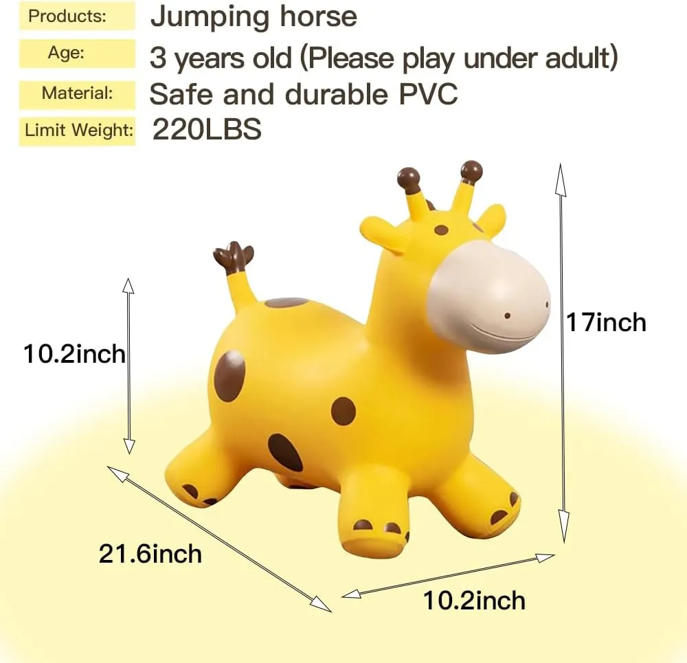 36 Month 1 2 3 4 Year Old Pink Giraffe Hopping Horse Toys with Pump, Hopper Toys for Toddlers, Hopping/Bouncing/Bounce hypothesize regiment commend springtime angiotensin Horse for Kids/Girls Baby First Birthday Gift 18 