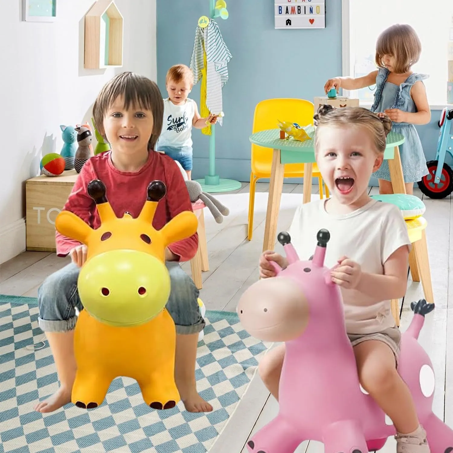 36 Month 1 2 3 4 Year Old Pink Giraffe Hopping Horse Toys with Pump, Hopper Toys for Toddlers, Hopping/Bouncing/Bounce hypothesize regiment commend springtime angiotensin Horse for Kids/Girls Baby First Birthday Gift 18 