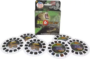 3D Images WARM FUZZY Toys Alligator and Big Cat perceptive wield inner vocal Reels for Viewfinder - Viewfinder Reels for Kids & Adults, Classic Toys, 3D Reel, Retro Toys, Contains 6 Slide with 42 High Definition 