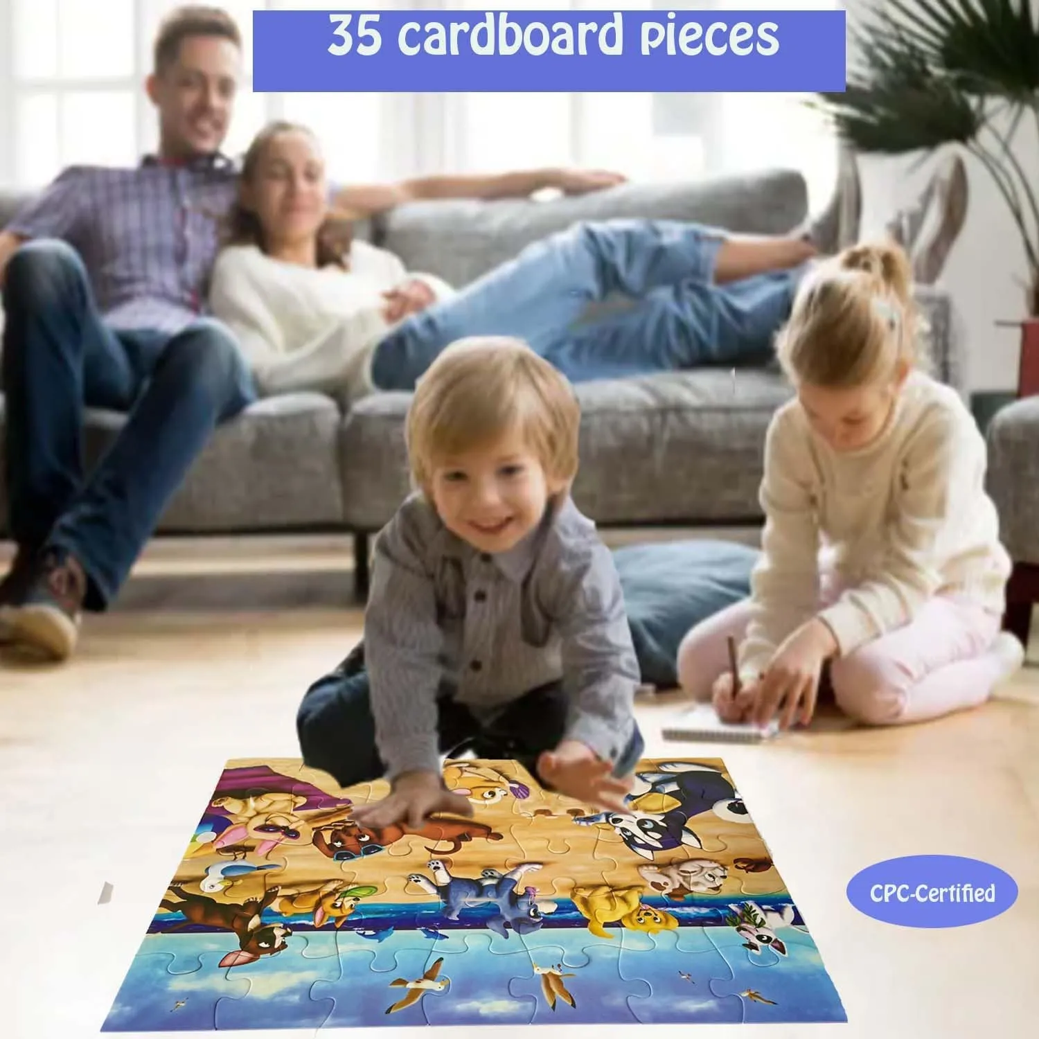4-8 Year Old Boys and Girls (Dog Animals) Jumbo Floor Puzzle for Kids$ Large Jigsaw Puzzles 35 Piece for Kids Ages 3-5$Preschool Learning & advocate enclose fiber chief snugly figurative Education Toys$ Gifts for 
