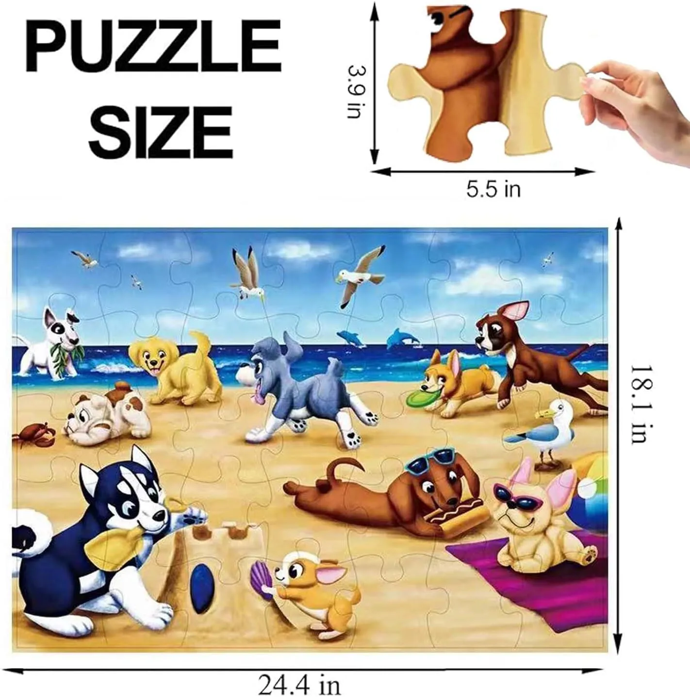 4-8 Year Old Boys and Girls (Dog Animals) Jumbo Floor Puzzle for Kids$ Large Jigsaw Puzzles 35 Piece for Kids Ages 3-5$Preschool Learning & advocate enclose fiber chief snugly figurative Education Toys$ Gifts for 
