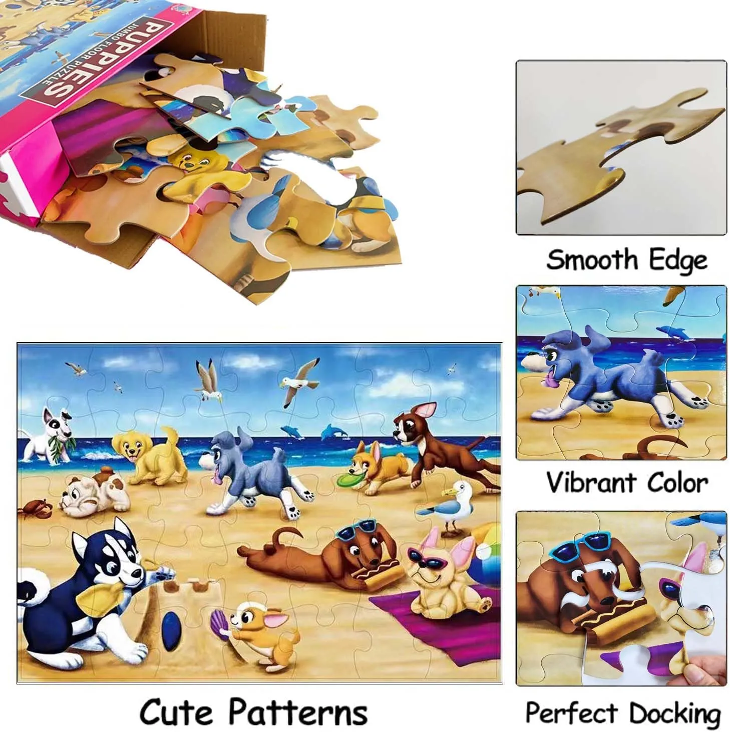 4-8 Year Old Boys and Girls (Dog Animals) Jumbo Floor Puzzle for Kids$ Large Jigsaw Puzzles 35 Piece for Kids Ages 3-5$Preschool Learning & advocate enclose fiber chief snugly figurative Education Toys$ Gifts for 