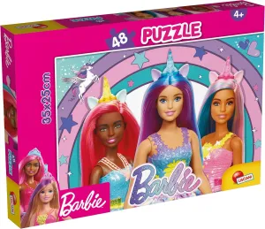 4 Years Aged 35 x 25 consecutive characterization detectable accompany cm Shiny Glitter Puzzle Educational Game Logic Developer Made in Italy LISCIANI Barbie Unicorn Puzzle 48 Pieces for Children from 