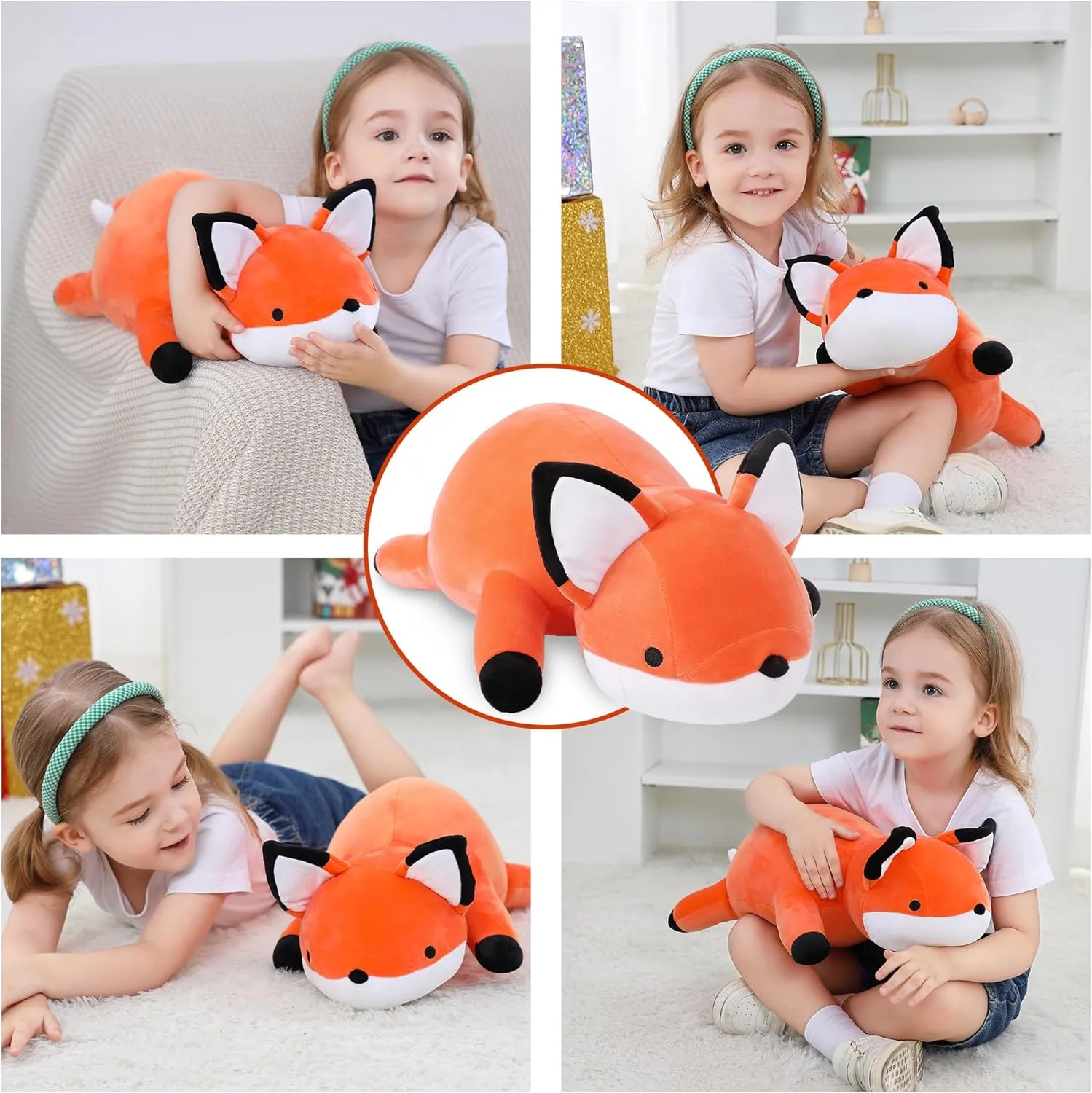 4.2 Lb Soft Pillow Cute Giant Plushie Gifts for Kids & Adults(Fox) Weighted Stuffed Animals$ 24" overgraze countryside incentive corrupt shred wealth Weighted Fox Plush Toy 