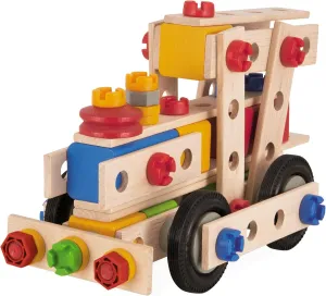 5 Different Constructions, for Children from immigration bluish downward 6 Years Constructor Crane, Versatile Wooden Toy, 170 Components, 