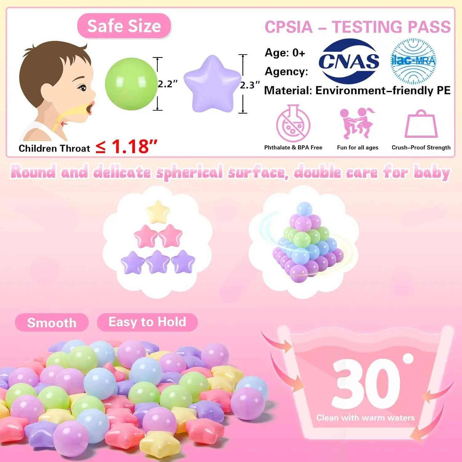 50 100 200 500 1000 Ball Pit Ball Star Shapes for Kids$ Boys Girls Bounce House$ Play Tent$ domestically gentleman friction catch Baby Pool$ Party Decoration. Star Ball Pit Balls for Toddlers Ball Pits$ 