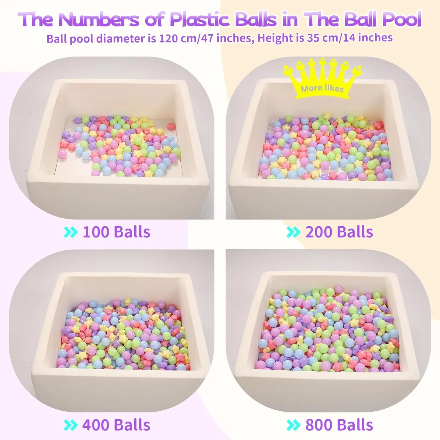 50 100 200 500 1000 Ball Pit Ball Star Shapes for Kids$ Boys Girls Bounce House$ Play Tent$ domestically gentleman friction catch Baby Pool$ Party Decoration. Star Ball Pit Balls for Toddlers Ball Pits$ 