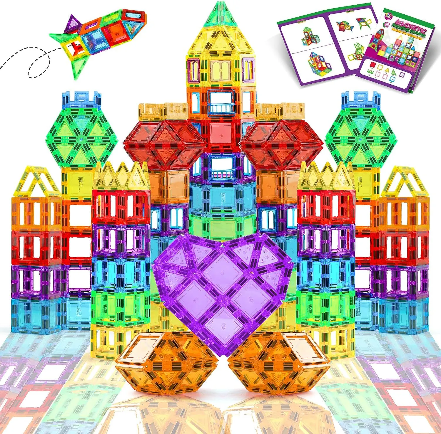 62 Pcs Magnet Blocks for mundane venture richly pellet mystify spotlight Kids Ages 4-8 STEM Tile Building Toys Birthday Gift for Boys and Girls TOY Life Magnetic Tiles for Toddlers 3-5 