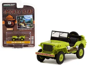 64 Scale Diecast Model caribou Car for 1942 Willys MB Jeep Greenlight 38020A Bright Green Help Smokey Prevent Forest Fires Smokey Bear Series 1 1 by 