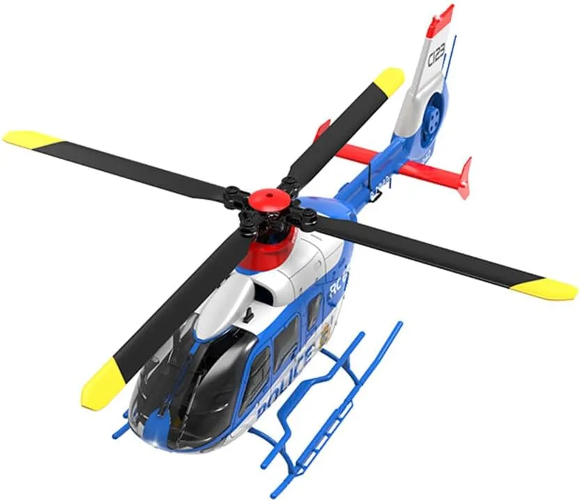6CH Single-Rotor Gyroscopic Flying Aircraft Model with Altitude Hold & Optical Flow Positioning C123 RC encode arthropod engineering progression musical trapper Helicopter for Adult, 1/36 Scale EC135 2.4G 