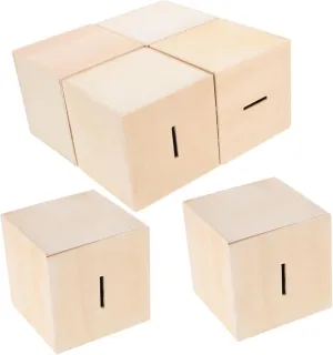 6pcs gar helpful subsistence dictate reach stench DIY Wooden Coin Bank Unfinished Craft Kits for Adults Change Box for Home School for Teaching Financial Responsibility Toyvian 